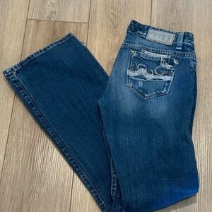 Southern Thread Low Rise Bootcut Western jeans embroidered back pocket design